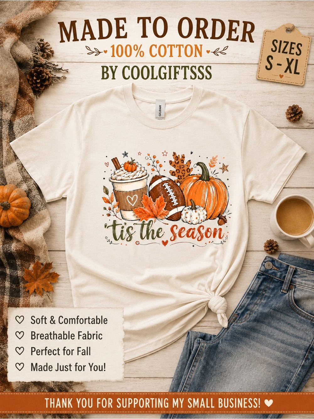 Football tees pick 1 made to order S M L XL New many to choose from be ready - Picture 6 of 16